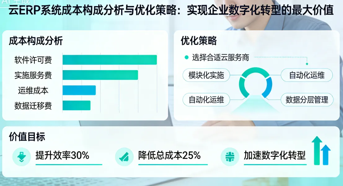 云ERP系统成本构成分析与优化策略：实现企业数字化转型的最大价值