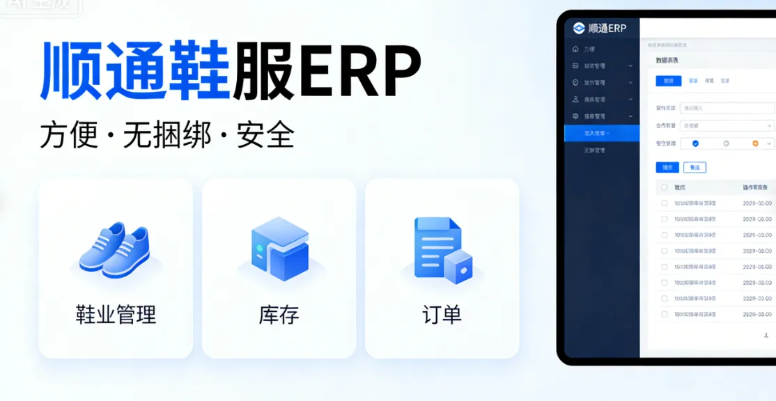 一款方便没有捆绑安全的鞋业管理软件-顺通鞋服ERP