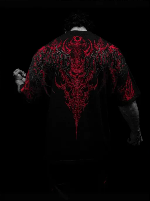 Breathedivinity美式街头潮牌暗黑风格BD宽松大码棉质男装短袖T恤