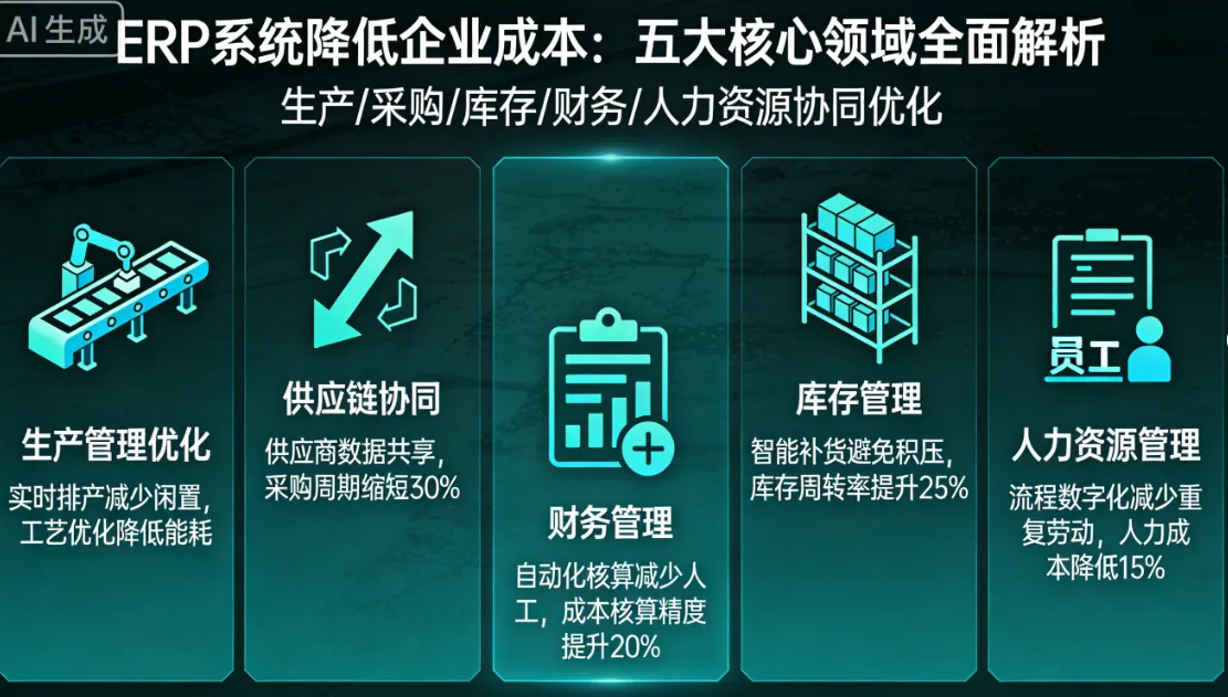 ERP系统如何降低企业成本？五大核心领域全面解析