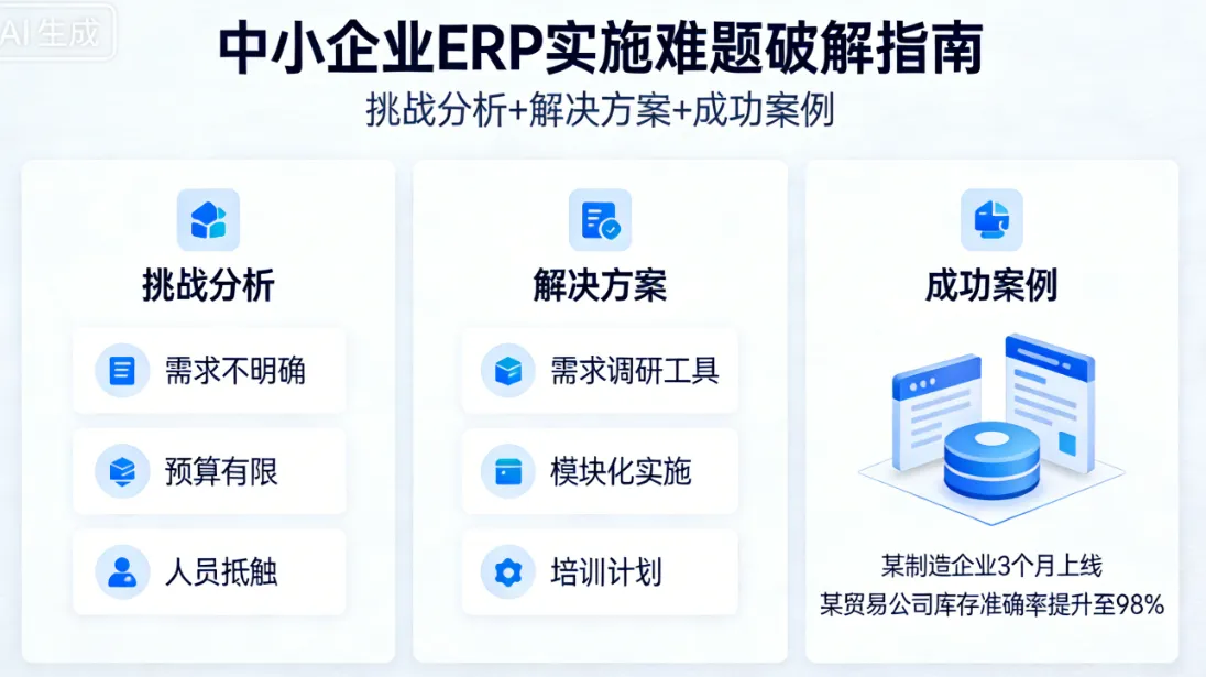 中小企业ERP实施难题破解指南：挑战分析+解决方案+成功案例