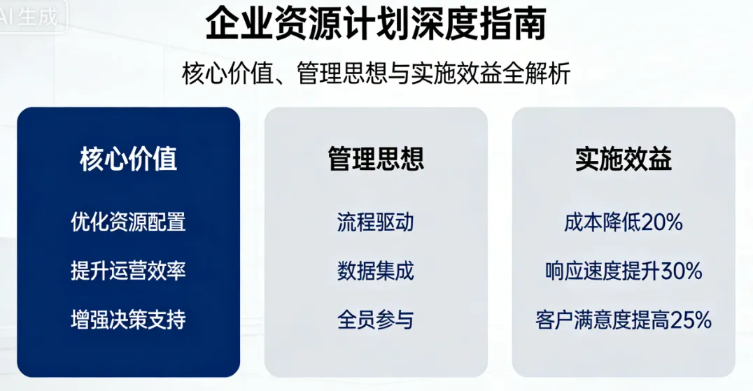 核心价值、管理思想与实施效益全解析 | 企业资源计划深度指南