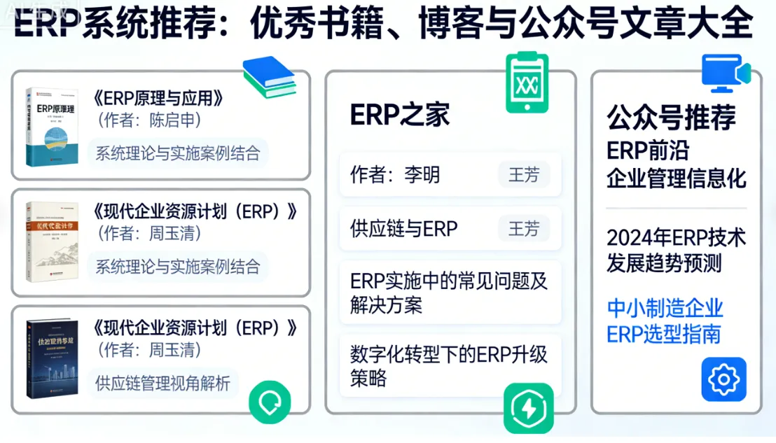 ERP系统推荐：优秀书籍、博客与公众号文章大全