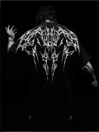 Breathedivinity美式潮牌暗黑风格运动休闲男士超大T恤棉质短袖