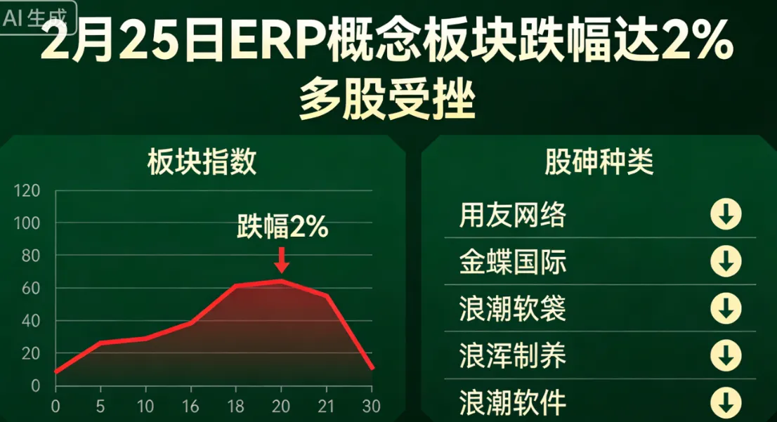 2 月 25 日 ERP 概念板块跌幅达 2%，多股受挫