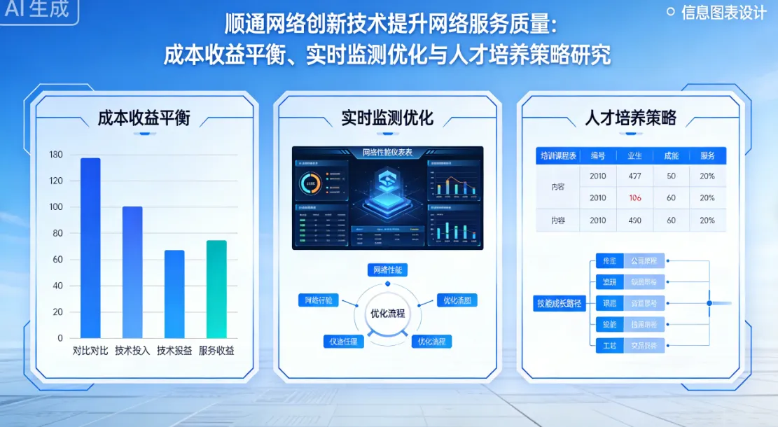 顺通网络创新技术提升网络服务质量：成本收益平衡、实时监测优化与人才培养策略研究