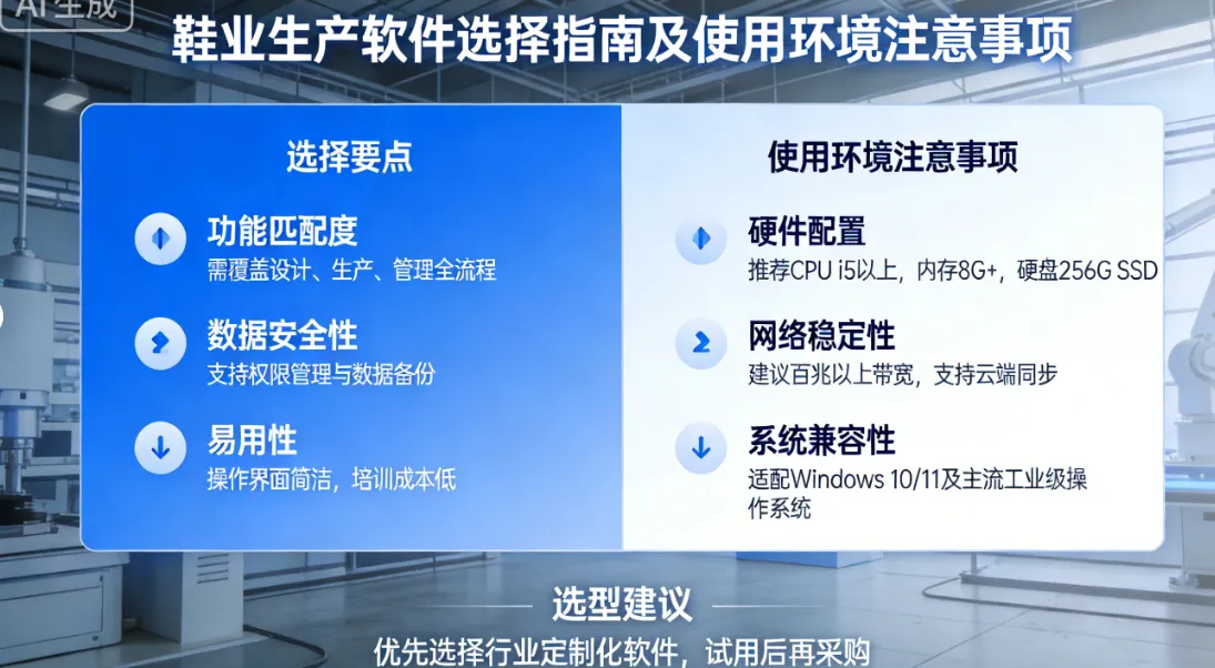 鞋业生产软件该如何选择呢?使用需要注意哪些环境?