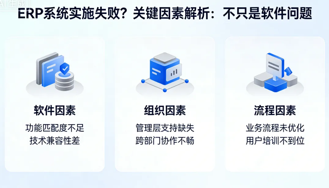 ERP系统实施失败？关键因素解析：不只是软件问题
