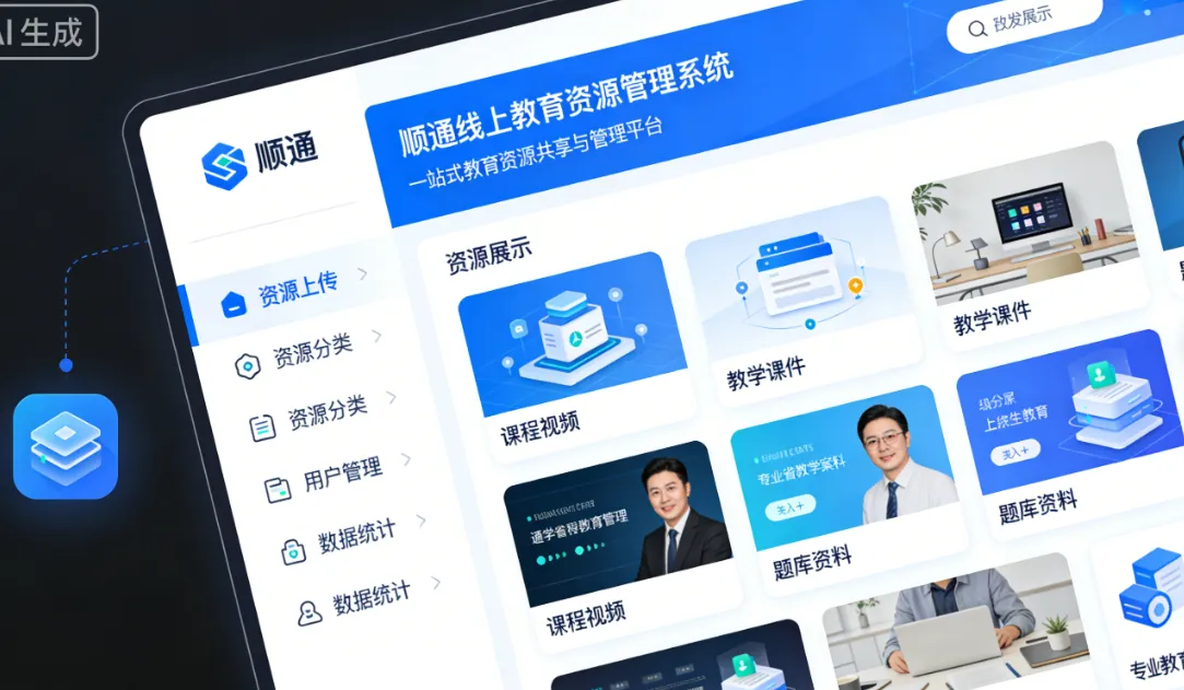 顺通线上教育资源管理系统 - 一站式教育资源共享与管理平台