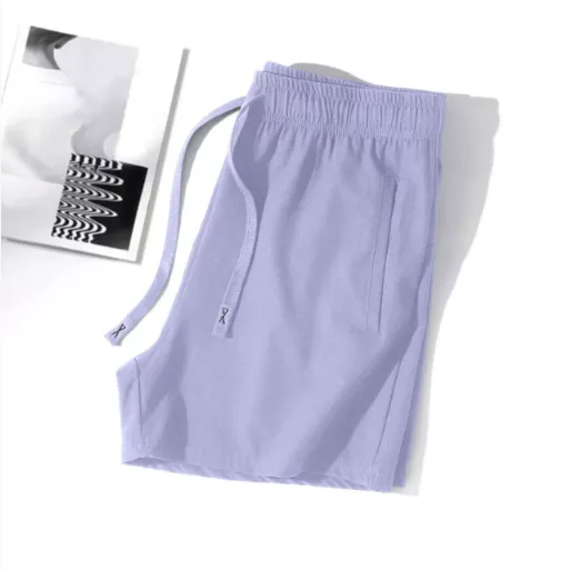 夏季新款情侣运动休闲短裤宽松透气沙滩裤高弹力冰丝男女速干短裤