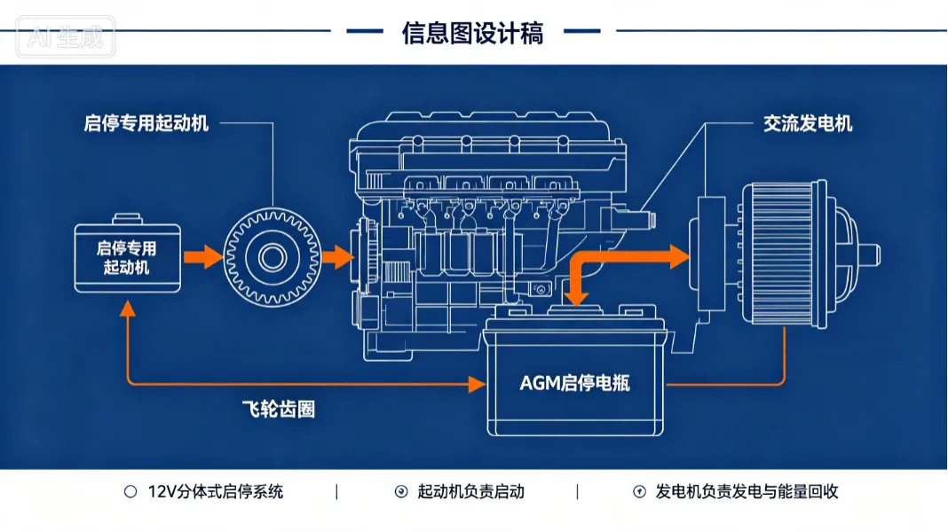 Structure principle and common fault analysis of starter and generator in automatic start stop system of automobiles
