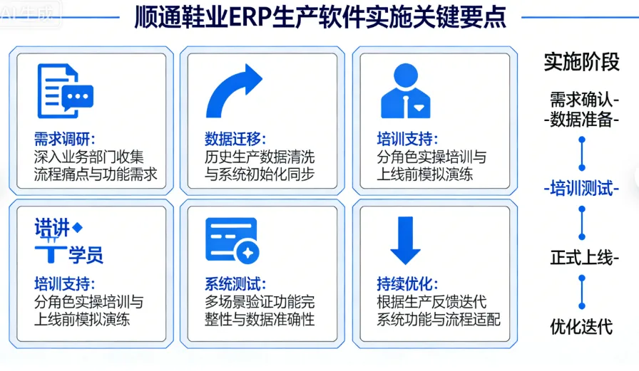 顺通鞋业ERP生产软件实施最为重要的有哪些呢？