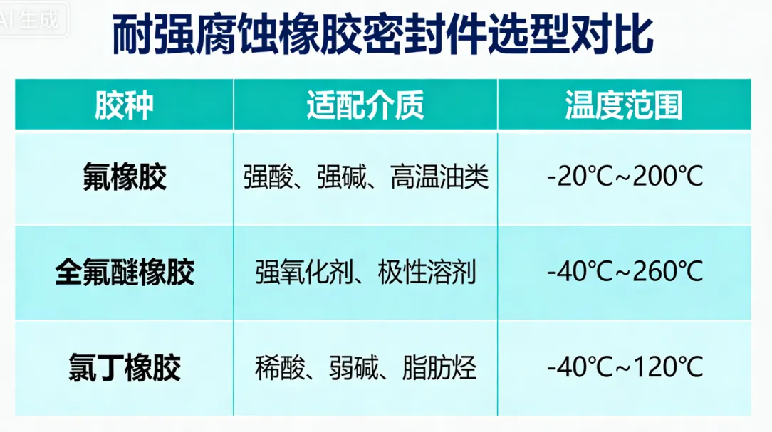 耐强腐蚀橡胶密封件：核心特性与工况选型全解析