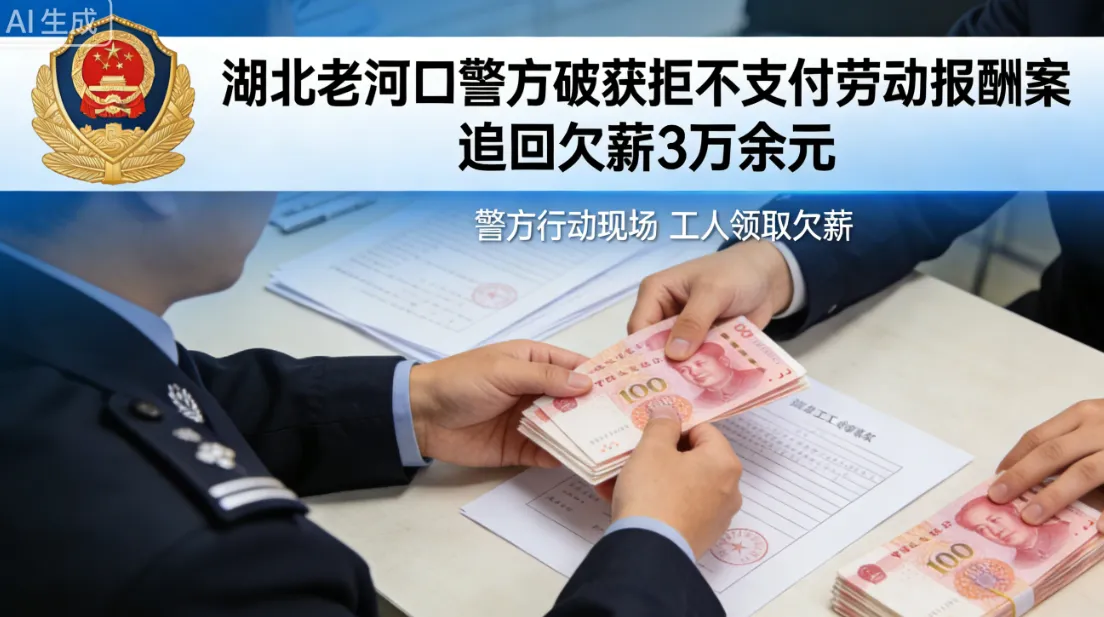 湖北老河口警方破获拒不支付劳动报酬案追回欠薪3万余元