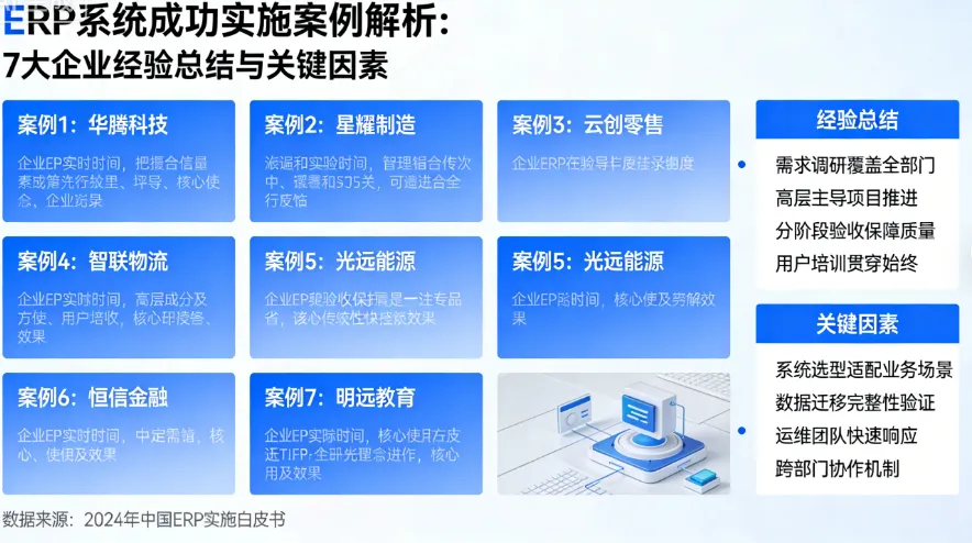 ERP系统成功实施案例解析:7大企业经验总结与关键因素