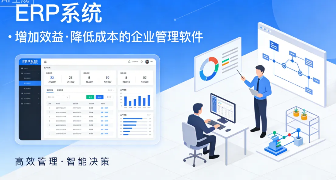 ERP 系统、是一款可以帮助您增加效益降低成本的软件