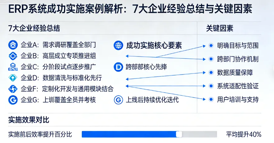 ERP系统成功实施案例解析:7大企业经验总结与关键因素