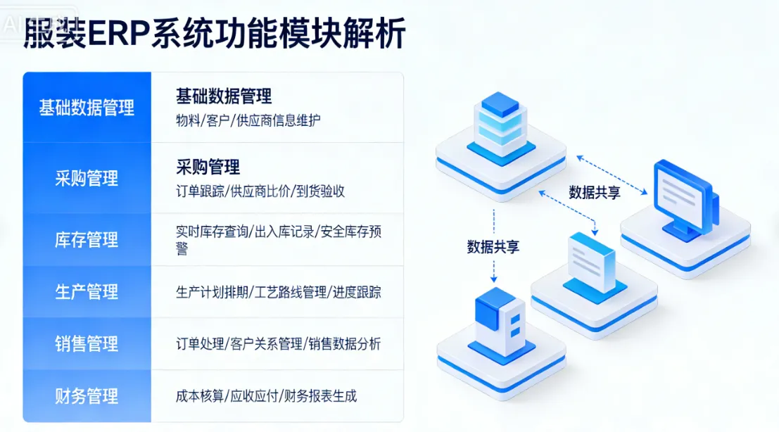 服装ERP系统主要包括哪几个功能模块？一文带你了解ERP