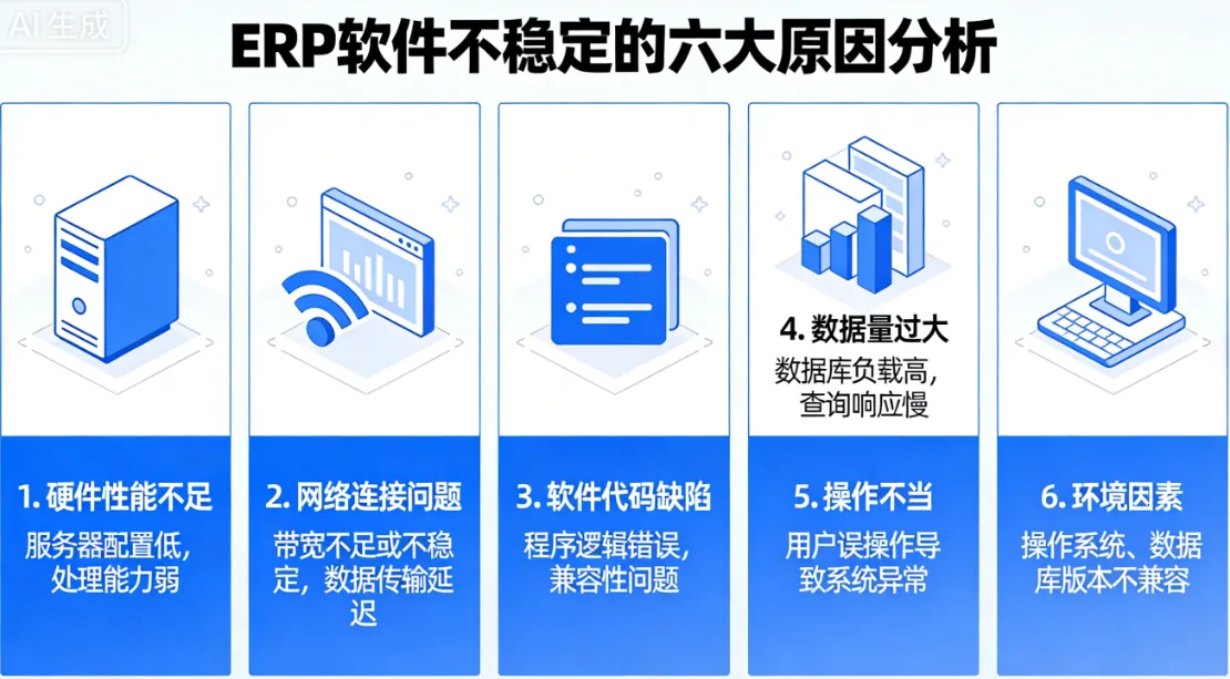 ERP软件不稳定的六大原因分析
