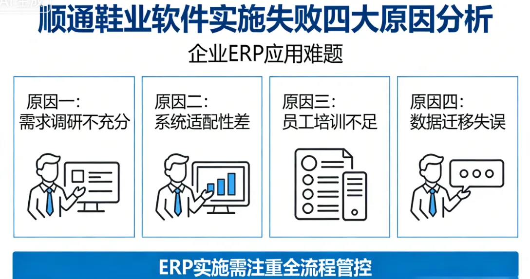 顺通鞋业软件实施失败四大原因分析 | 企业ERP应用难题