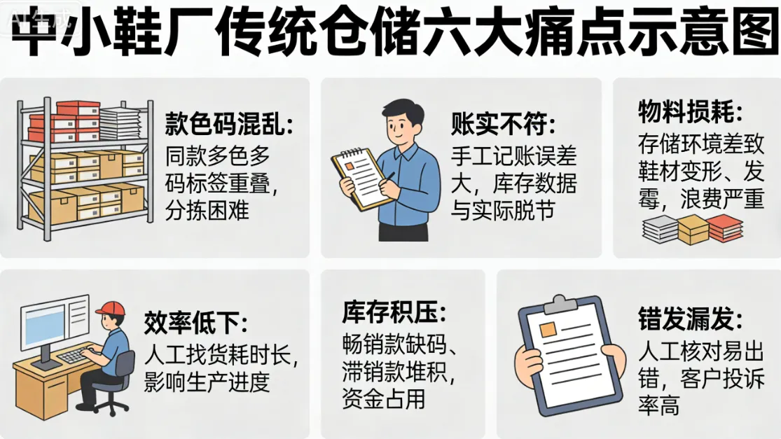 中小鞋厂仓储管理六大痛点解析及2025鞋业ERP解决方案