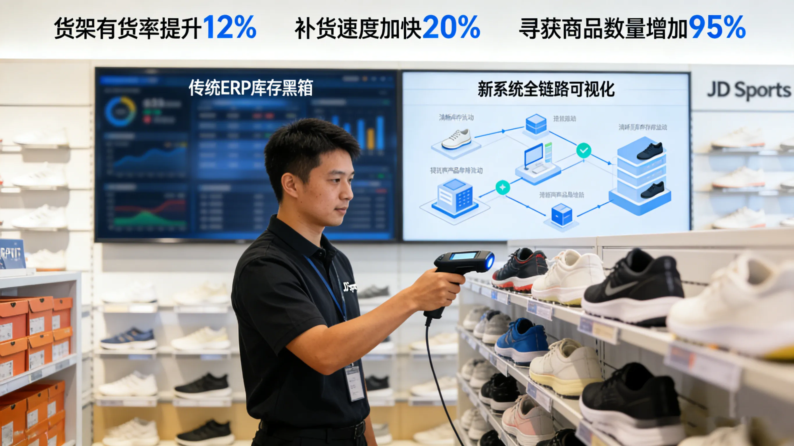 JD Sports的“数字货架”战争：RFID+移动POS如何将上架率提升12%