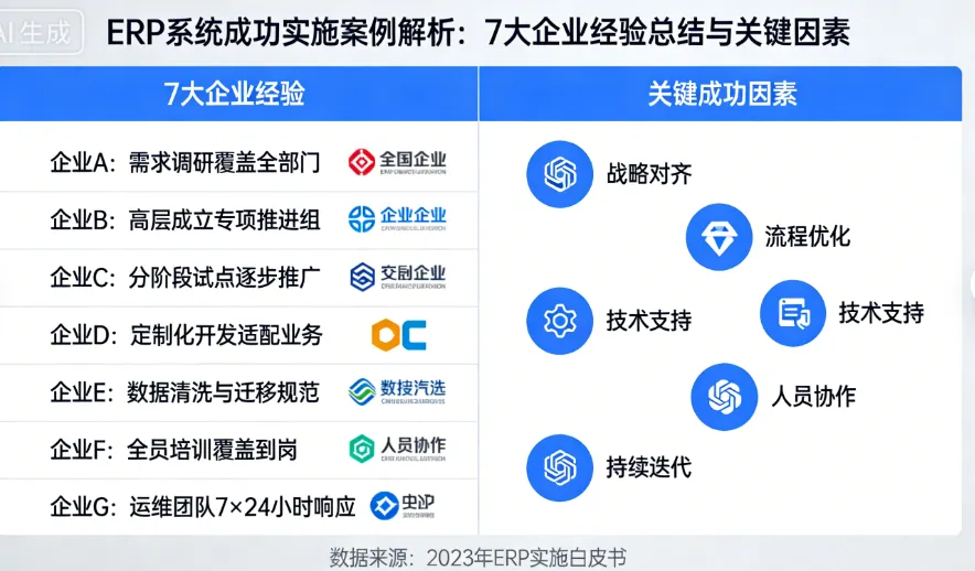 ERP系统成功实施案例解析:7大企业经验总结与关键因素