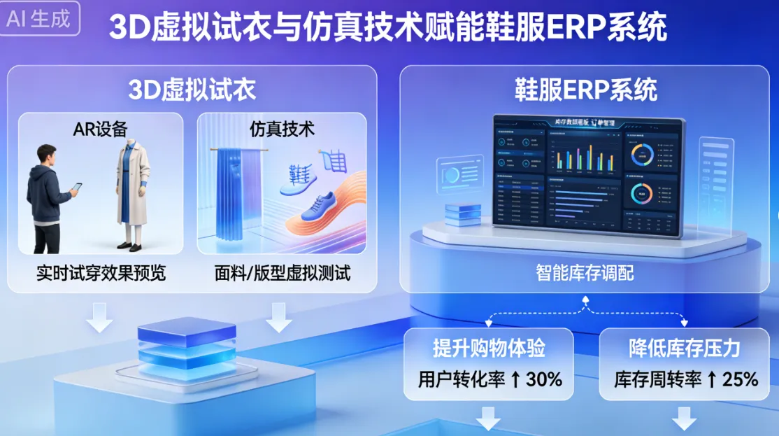 3D虚拟试衣与仿真技术赋能鞋服ERP系统：提升购物体验、降低库存压力