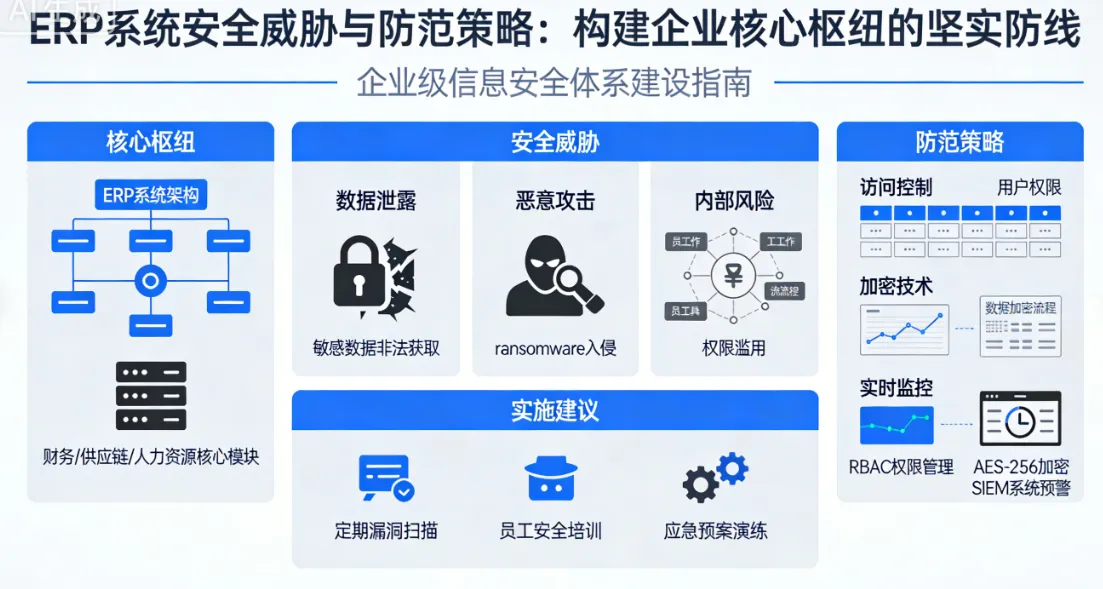 ERP系统安全威胁与防范策略：构建企业核心枢纽的坚实防线