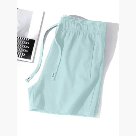 夏季新款情侣运动休闲短裤宽松透气沙滩裤高弹力冰丝男女速干短裤