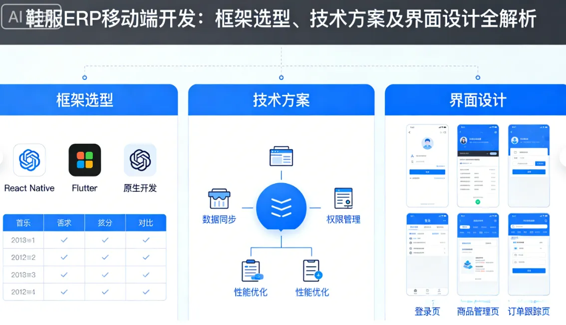 鞋服ERP移动端开发：框架选型、技术方案及界面设计全解析