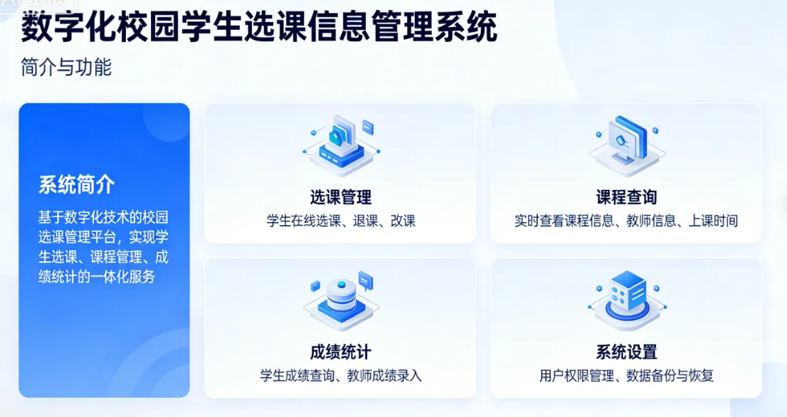 数字化校园学生选课信息管理系统 - 简介与功能