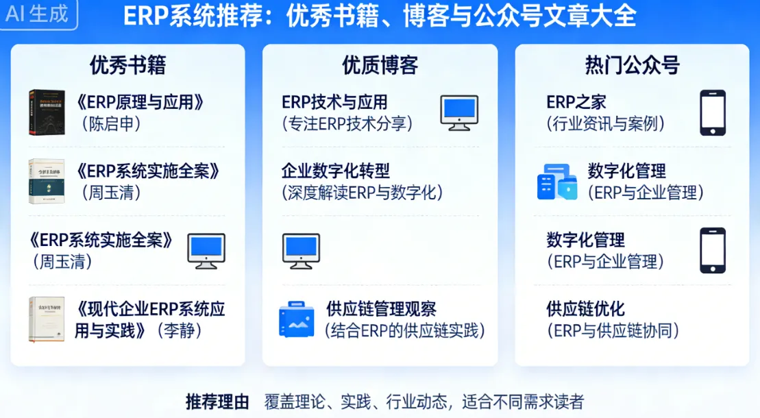 ERP系统推荐：优秀书籍、博客与公众号文章大全