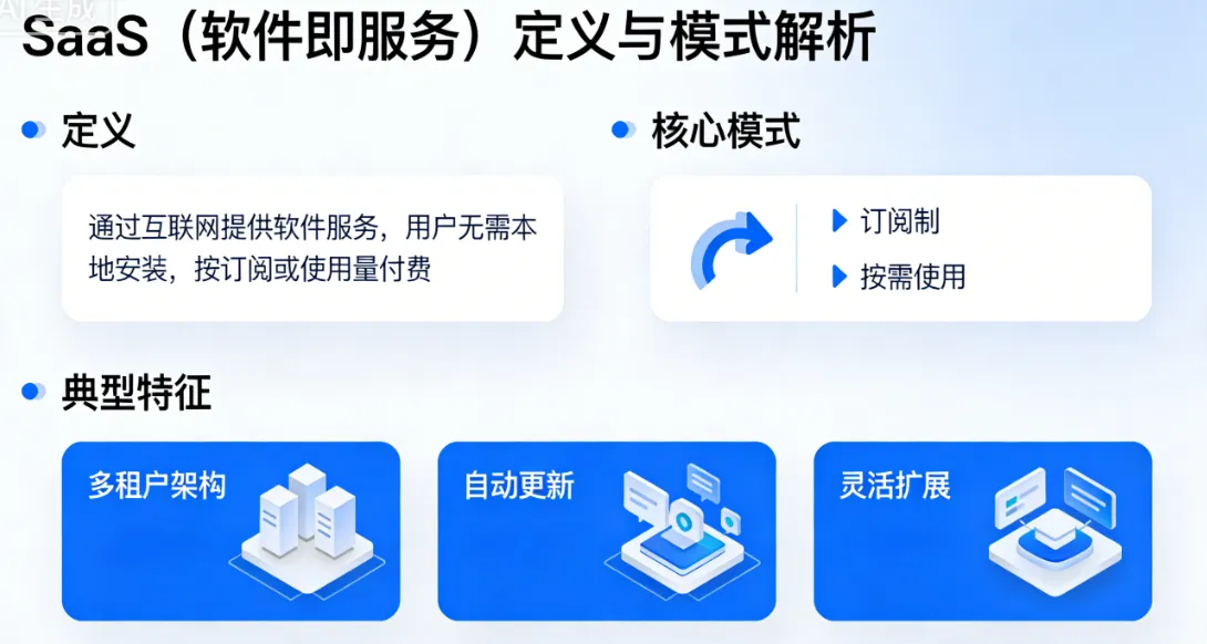 SaaS(软件即服务)定义与模式解析