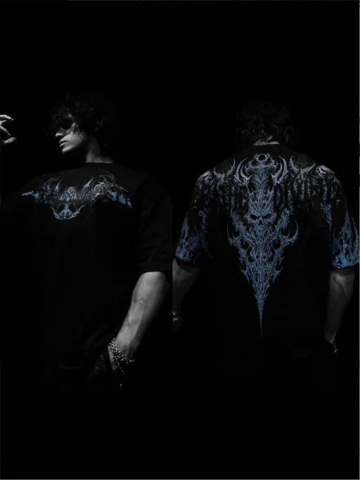 Breathedivinity美式街头潮牌暗黑风格BD宽松大码棉质男装短袖T恤