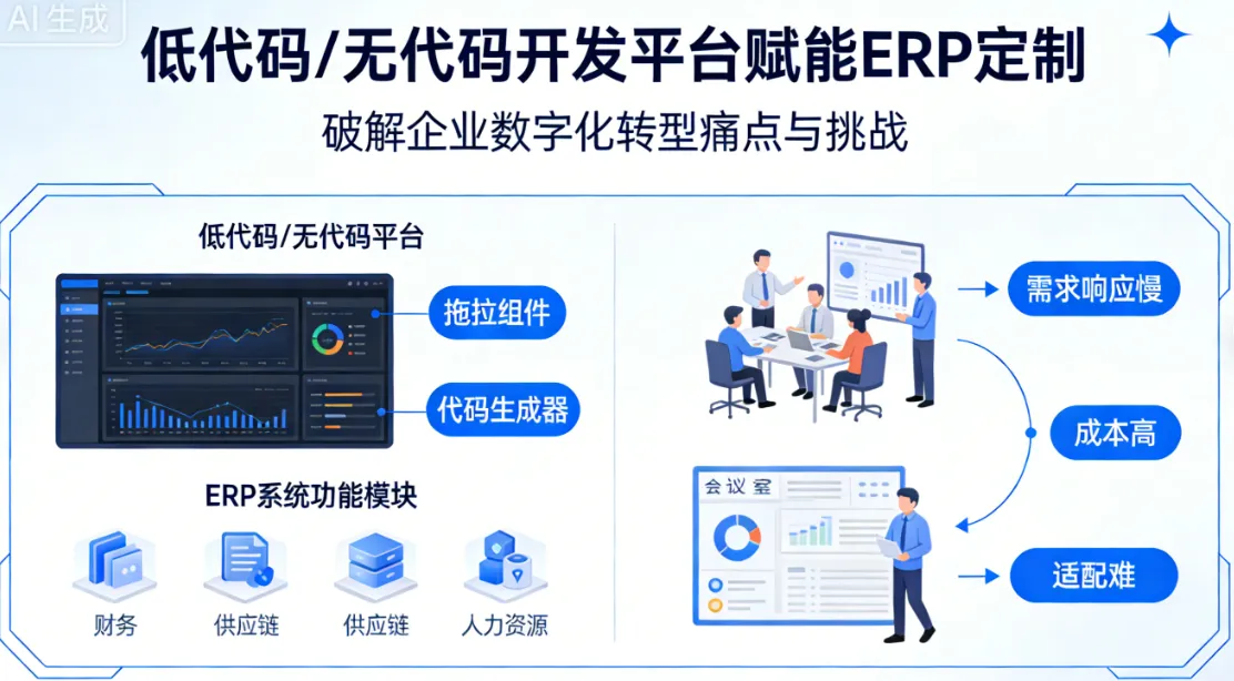 低代码/无代码开发平台赋能ERP定制：破解企业数字化转型痛点与挑战