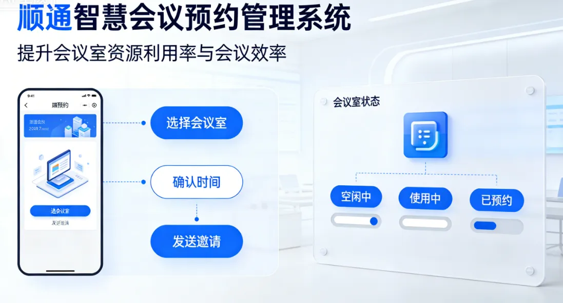 顺通智慧会议预约管理系统 - 提升会议室资源利用率与会议效率