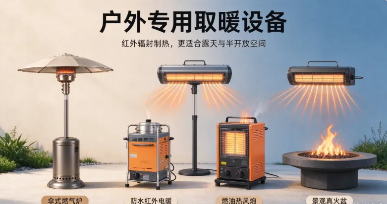 户外取暖怎么选?一文看懂各类户外专用取暖设备
