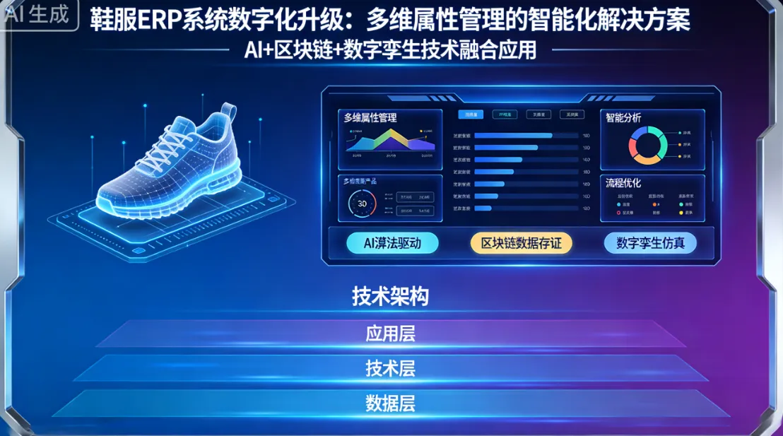 鞋服ERP系统数字化升级：多维属性管理的智能化解决方案（AI+区块链+数字孪生）