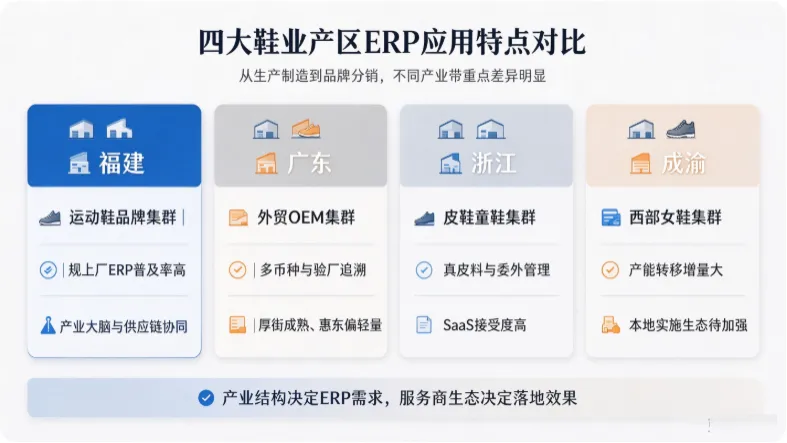 全国鞋业 ERP 区域发展格局及应用现状分析｜各制鞋产区数字化调研