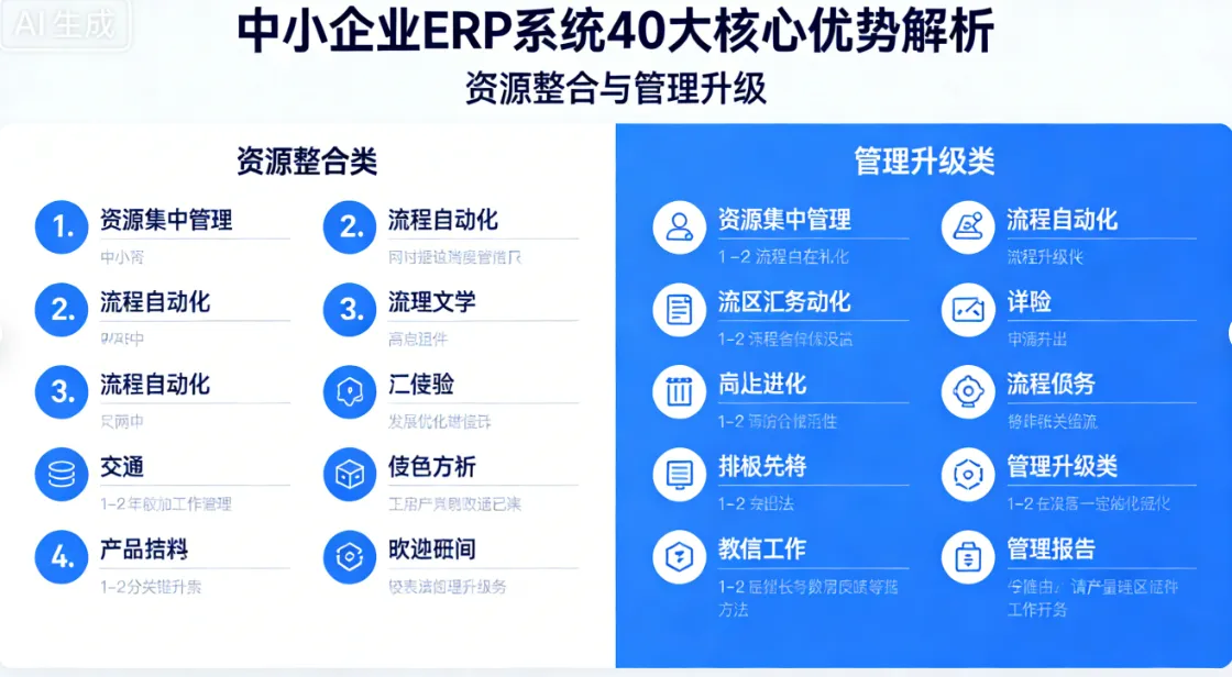 中小企业ERP系统40大核心优势解析｜资源整合与管理升级
