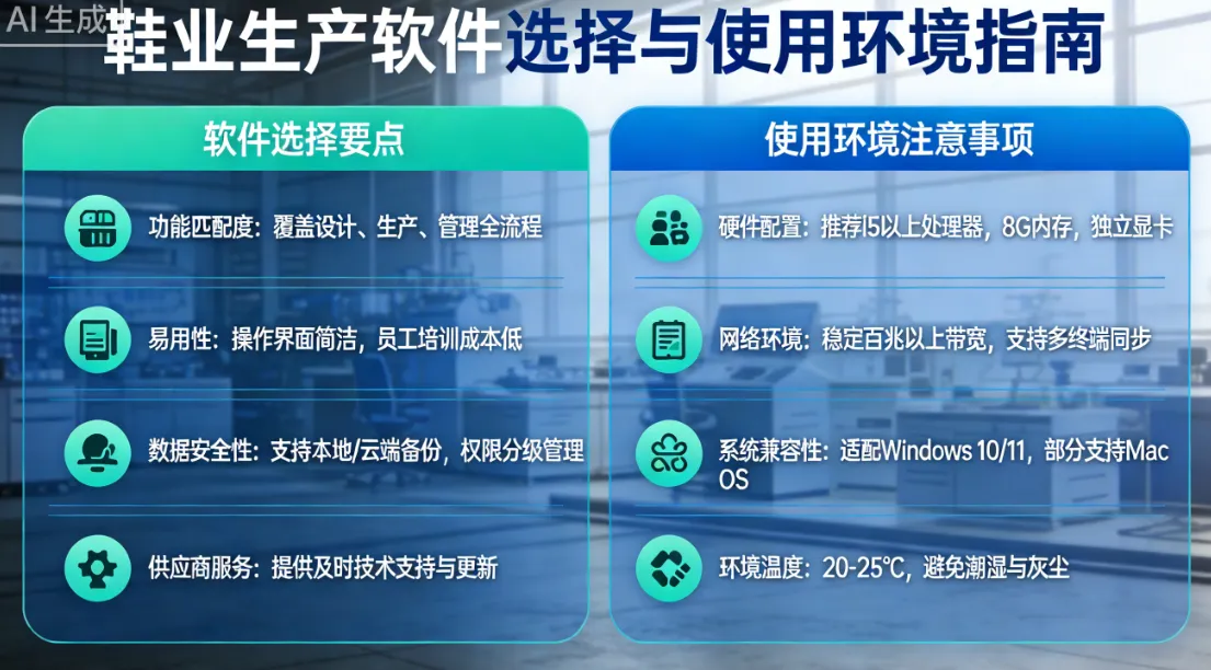 鞋业生产软件该如何选择呢?使用需要注意哪些环境?