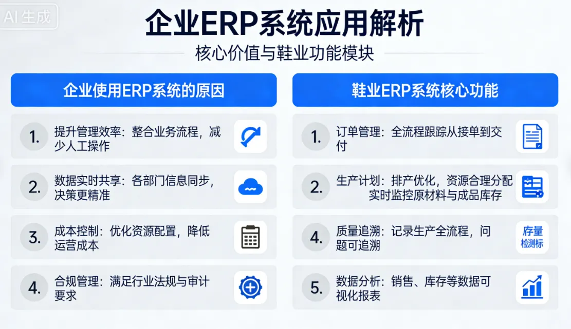 企业为什么要使用erp系统?鞋业erp系统有哪些功能?